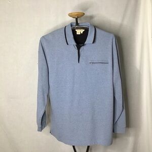 Norm Thompson‎ Vintage Mens Gray Collared Sweater With Chest Pocket Size XXL